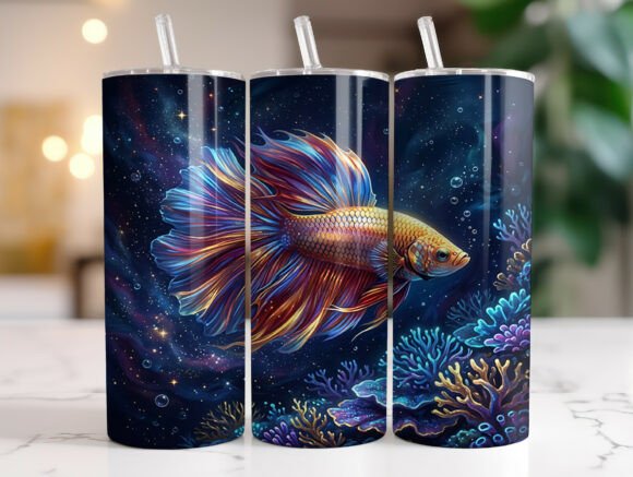 Betta Fish 20Oz Skinny Tumbler Wrap PNG Review