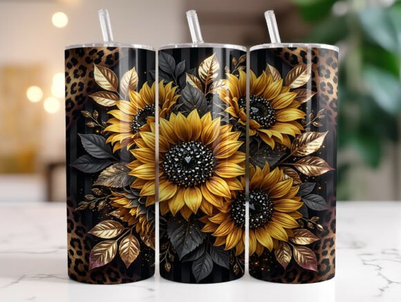 Black Gold Sunflower 20 Oz Tumbler Wrap Review