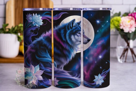 Cosmic Wolf Moon 20oz Tumbler Wrap Review