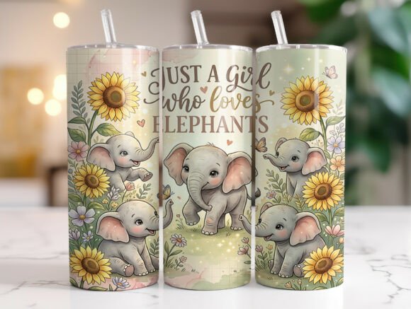 Cute Elephant Sunflower Tumbler Wrap PNG: A Designer's Review