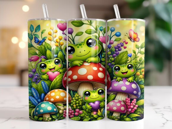 Cute Frog Mushroom Cottagecore Tumbler Design Review