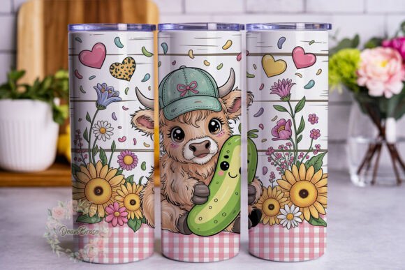 Cute Highland Cow Pickle 20oz Tumbler Design Review