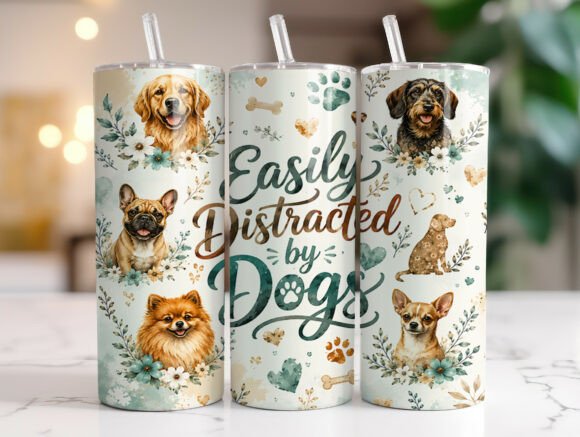 Easily Distracted by Dogs Tumbler Wrap: A Designer's Take