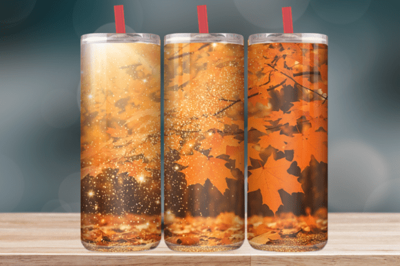Fall Orange Leaves Glitter Blend Tumbler Review