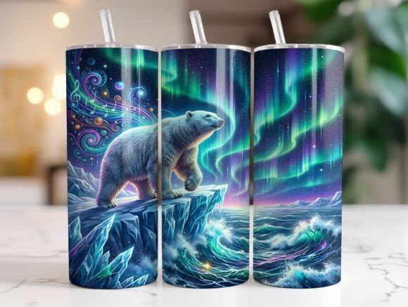 Northern Lights Polar Bear 20oz Tumbler Design Review