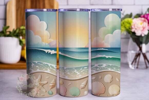 Pastel Beach Ocean 20oz Tumbler Wrap: A Designer's Review
