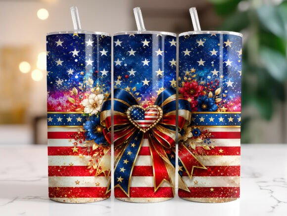 Patriotic Bow Floral 20oz Tumbler Wrap Review
