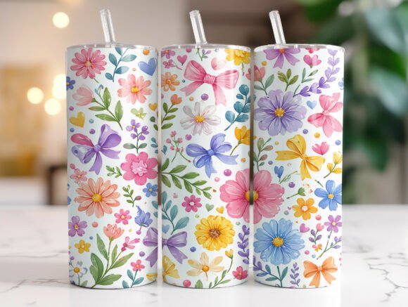 Review: Coquette Bow Flowers Pattern Tumbler PNG for Embroidery
