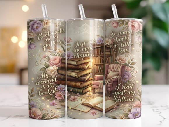 Review: Cozy Book Quotes Floral Library Tumbler Design