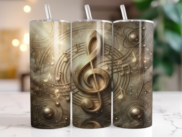 Review: Gold Treble Clef Music Notes Tumbler PNG
