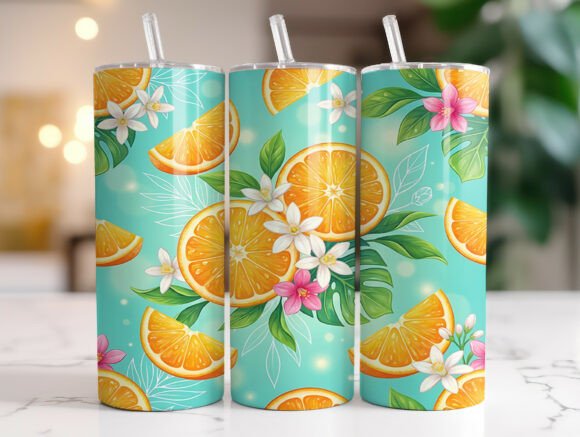 Review: Orange Citrus Blossom Floral Tumbler PNG