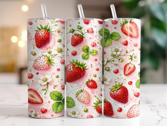 Review: Strawberry Floral Sweet Pattern Tumbler Design