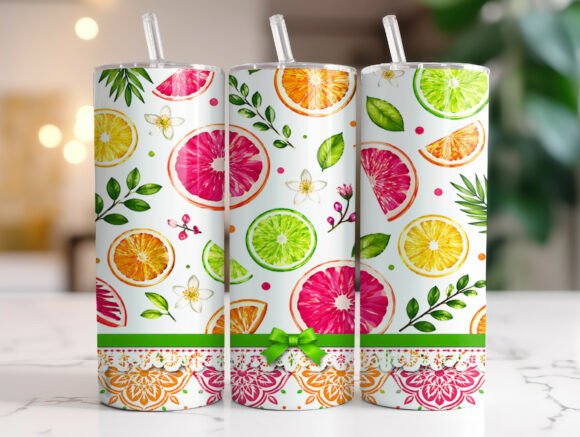 Review: Summer Citrus Fruit Pattern Tumbler Wrap for Stitchers
