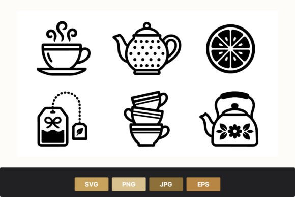 Review: Tea Cup Teapot and Lemon Slice Icons for Stitching