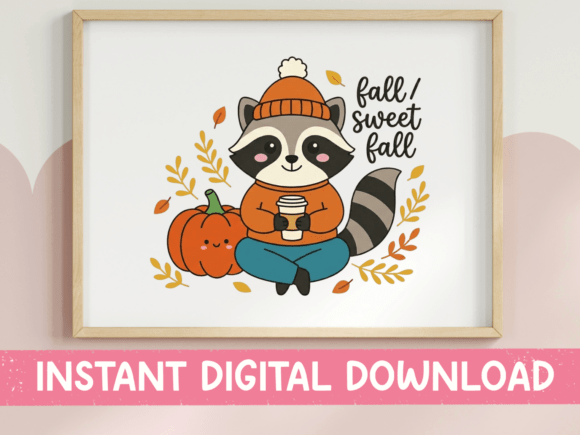 Review: Two Fall Raccoons Autumn Coffee SVG PNG for Embroidery