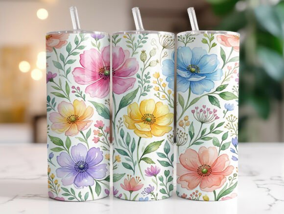 Review: Watercolor Floral Meadow 20oz Tumbler Design