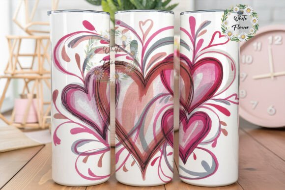 Review: Watercolor Hearts Tendrils 20oz Tumbler Design