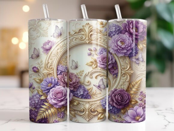 Reviewing the Luxury Purple Floral Butterfly Tumbler Design