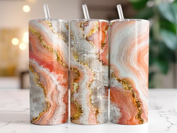 Rose Gold Marble Agate Glitter Tumbler Review