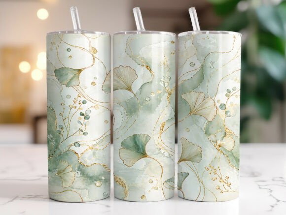 Sage Green Botanical Gold Line Tumbler: A Designer's Review