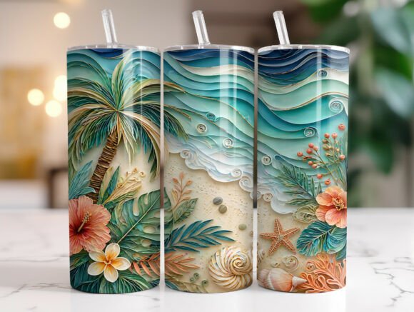 Tropical Beach Quilling Tumbler Wrap Review