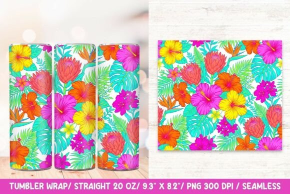 Tropical Floral 20 OZ Skinny Tumbler PNG Review