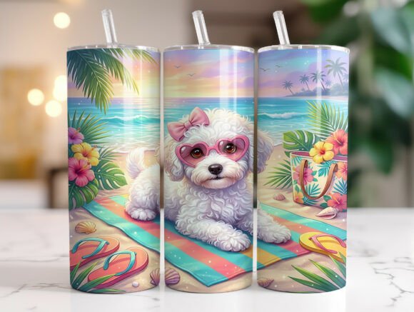 Tropical Puppy Beach Summer Tumbler Wrap Review