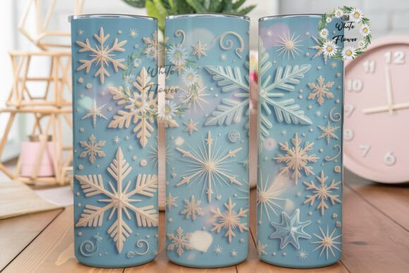 Winter Snowflake Dream Tumbler Wrap PNG Review